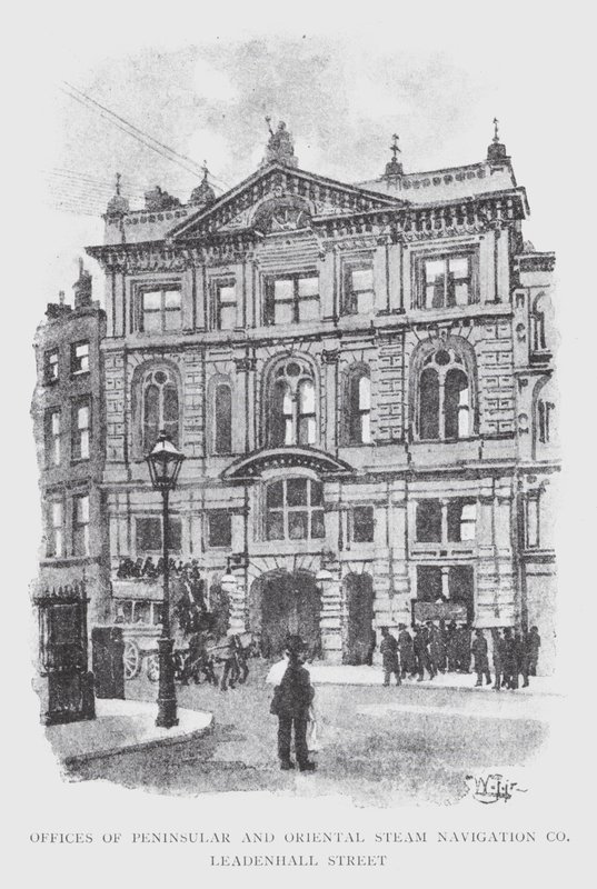 Escritórios da Peninsular and Oriental Steam Navigation Co, Leadenhall Street (litho) de William Luker