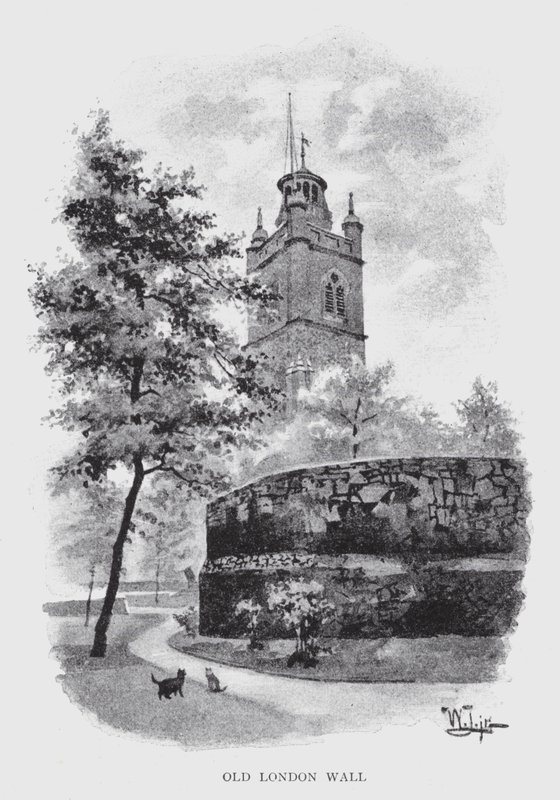 Velha Muralha de Londres (litho) de William Luker