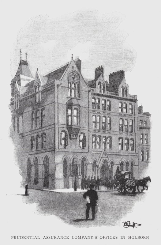 Escritórios da Prudential Assurance Company em Holborn (litho) de William Luker
