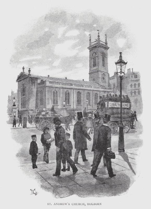 Igreja de Santo André, Holborn (Litho) de William Luker