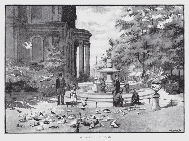 O pátio da igreja de São Paulo (litho) de William Luker