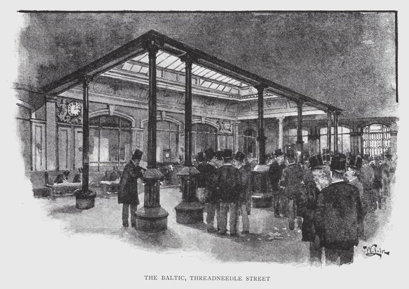 O Báltico, Threadneedle Street (litho) de William Luker