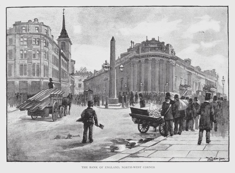 The Bank of England, North-West Corner (litho) de William Luker