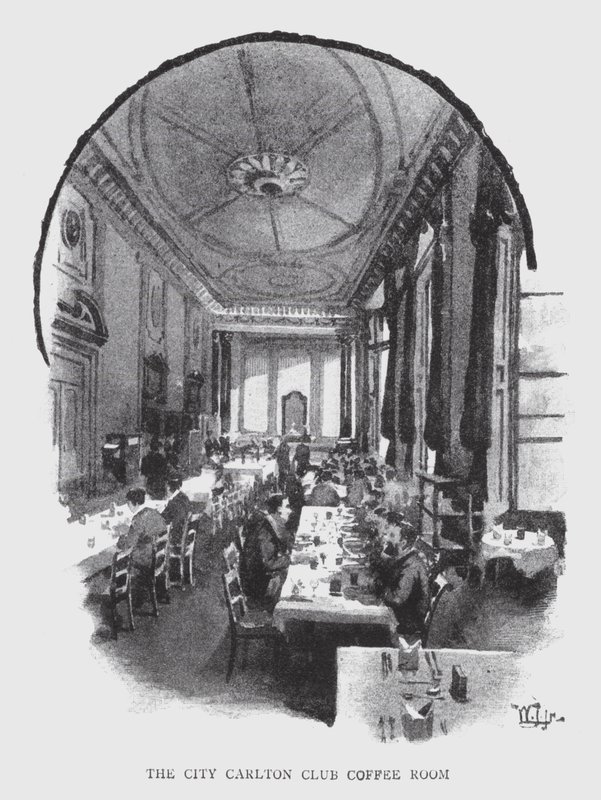 O café do City Carlton Club (litho) de William Luker