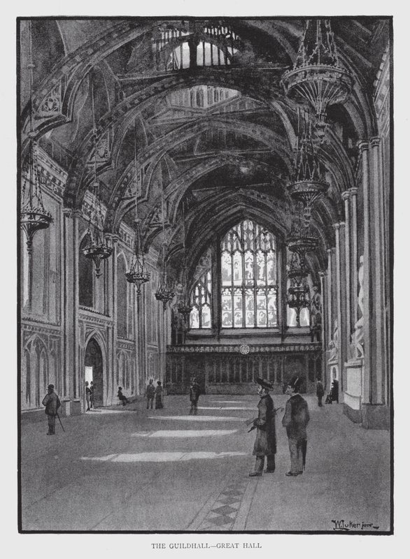 The Guildhall, Great Hall (litho) de William Luker