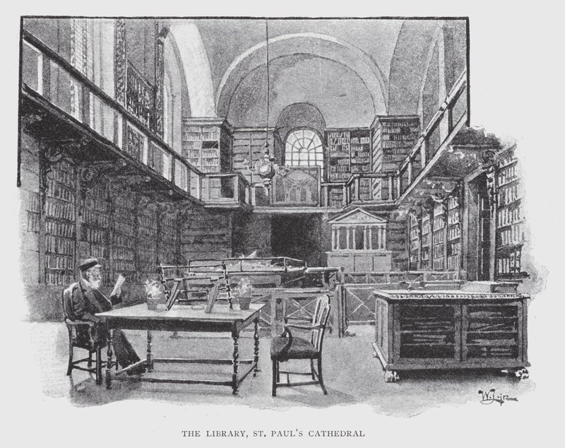 A Biblioteca, Catedral de São Paulo (Litho) de William Luker