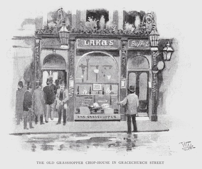 A Antiga Casa Chop-House em Gracechurch Street (litho) de William Luker