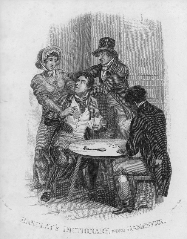 Barclays Dictionary, palavra: Gamester (gravura) de William Marshall (after) Craig