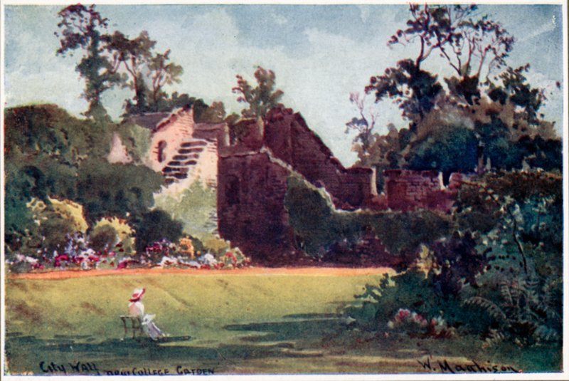 Muralha da cidade de Oxford, New College Garden de William Matthison