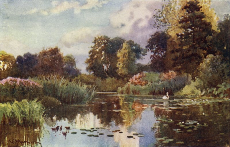 O lago em jardins botânicos de William Matthison