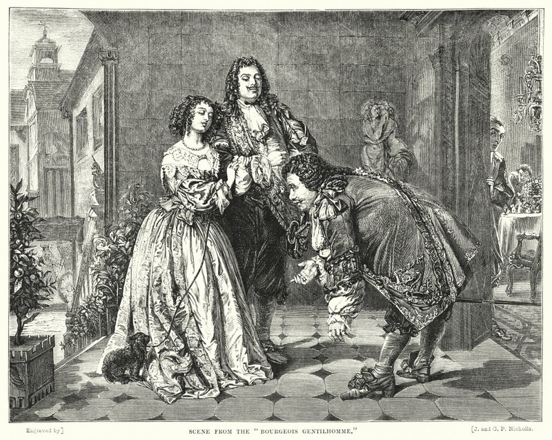 Cena do Bourgeois Gentilhomme (gravura) de William Powell (after) Frith