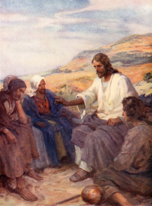 Jesus ensina os seus discípulos, Mateus v de William Pratt