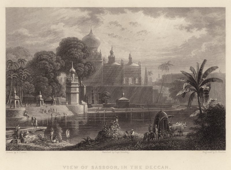 Vista de Sassoor, na Deccan (gravura) de William Purser