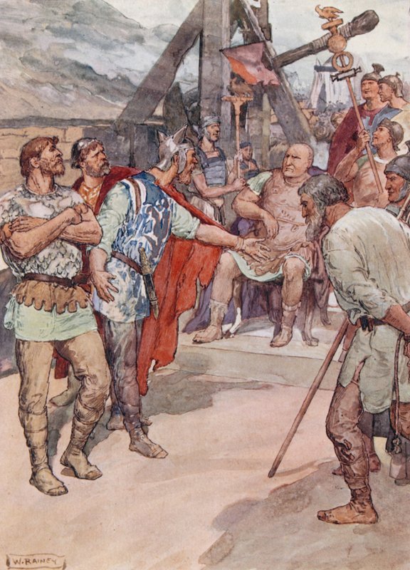 Marius e os embaixadores dos Cimbri (cor litho) de William Rainey