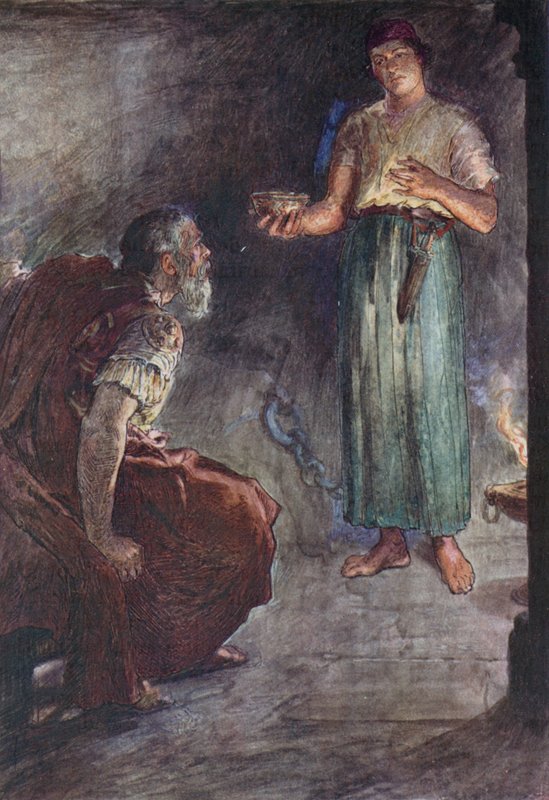 Philopoemen in Prison (cor litho) de William Rainey