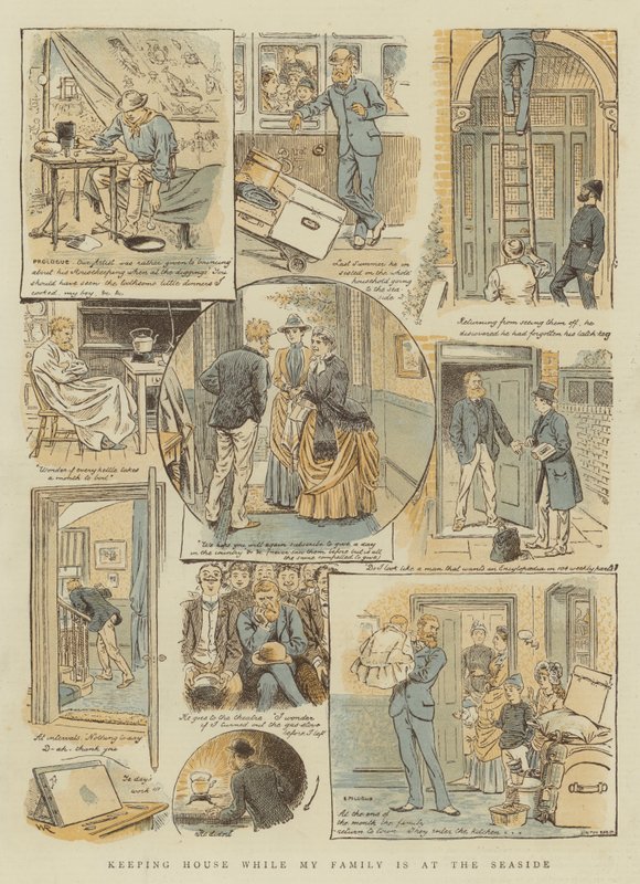 Mantendo a casa enquanto minha família está à beira-mar (chromolitho) de William Ralston