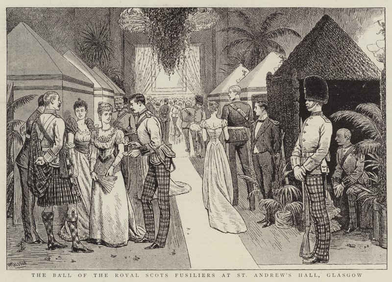 A bola dos fuzileiros escoceses reais no salão de St Andrew, Glasgow de William Ralston