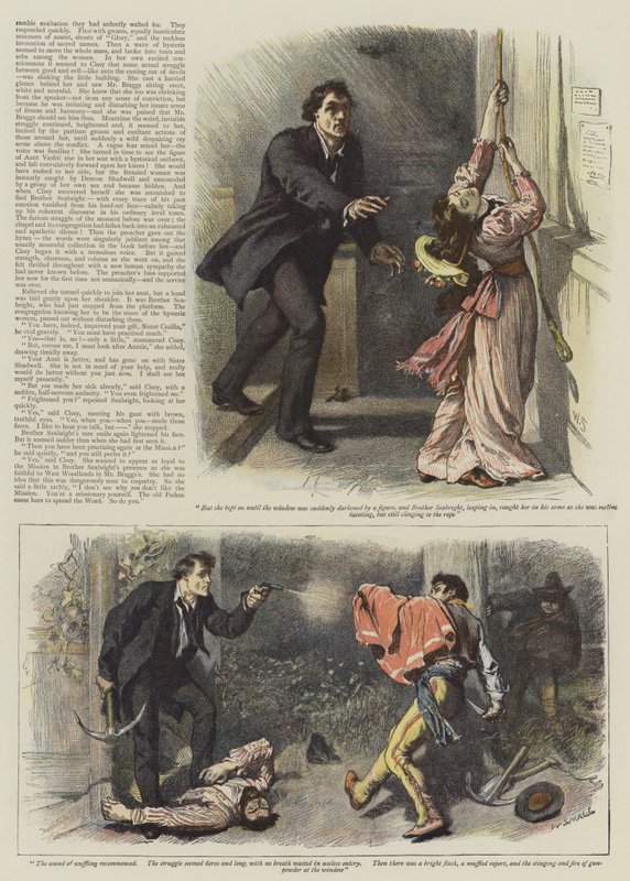 Ilustração para um episódio de West Woodlands, por Bret Harte (chromolitho) de William Small