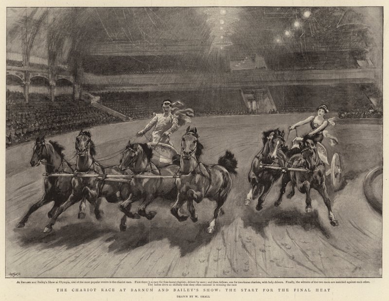 A Corrida de Carruagens no Barnum and Bailey&39;s Show, o começo da Final Heat de William Small