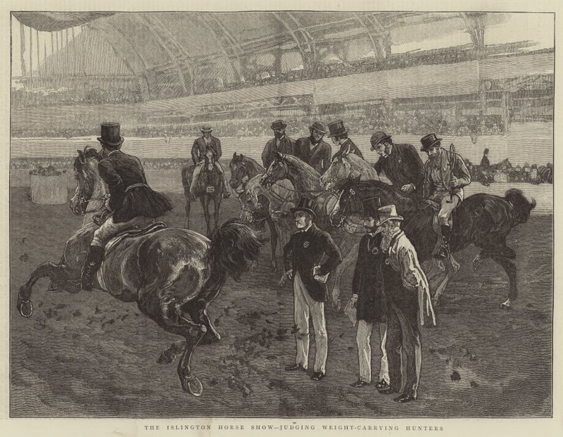 O Islington Horse Show, julgando os caçadores de peso de William Small