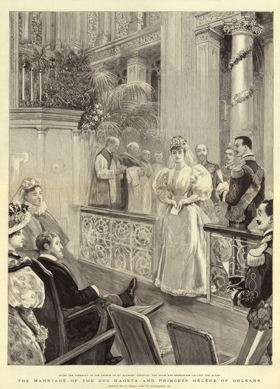 O Casamento do Duque D&39;Aosta e a Princesa Helene de Orleans de William Small