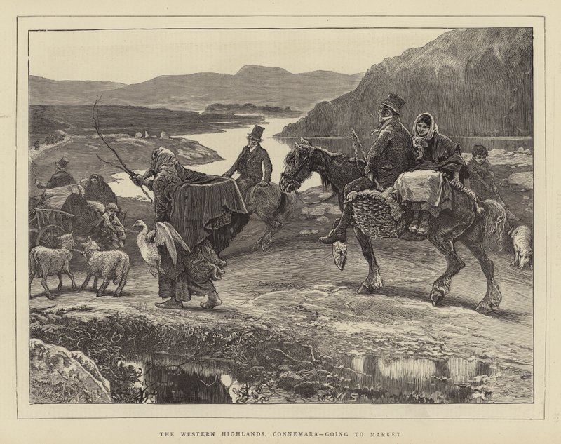 O Western Highlands, Connemara, indo ao mercado de William Small