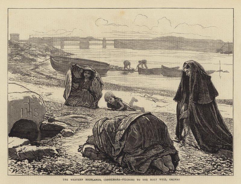 As terras altas ocidentais, Connemara, peregrinos ao poço sagrado, Galway de William Small