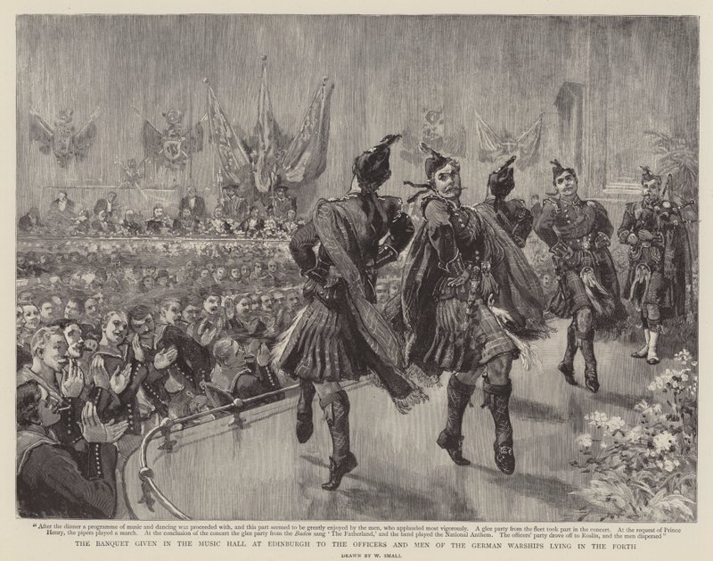 O banquete no Music Hall em Edimburgo para os oficiais e homens dos navios de guerra alemães que se encontram no Forth de William Small