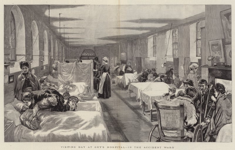 Dia de visita no Guy&39;s Hospital, na Ala do Acidente de William Small