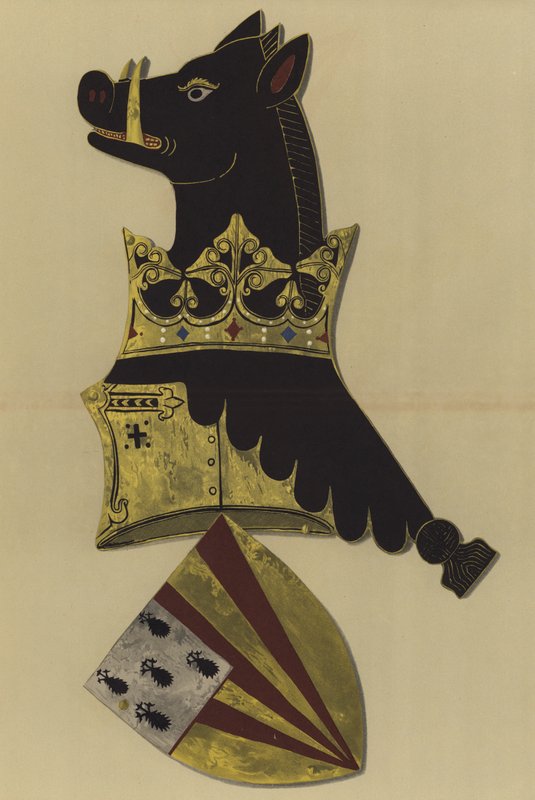 Sir Ralph Bassett, senhor Bassett de Drayton, 1368-1390 (chromolitho) de William St John Hope