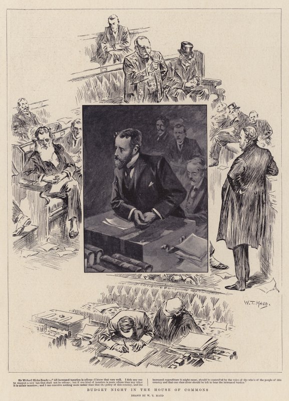Noite de orçamento na Câmara dos Comuns de William T. Maud