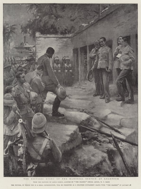 Na memória de Gordon, o evento da história do serviço comemorativo em Khartoum de William T. Maud