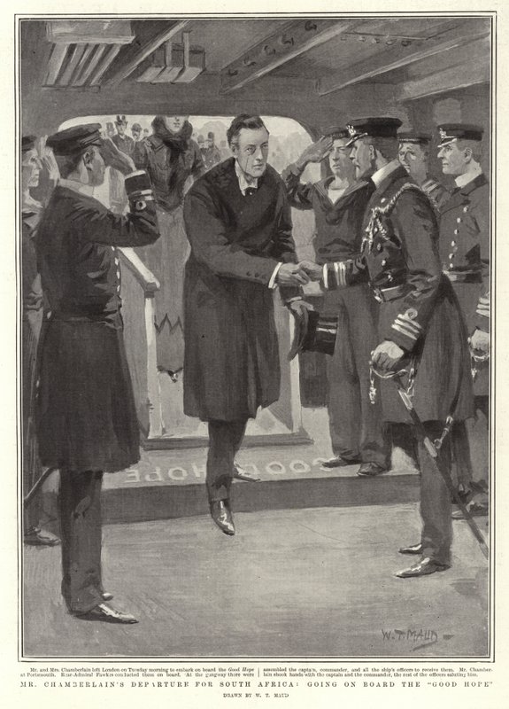 Partida do Sr. Chamberlain para a África do Sul, indo a bordo da Boa Esperança de William T. Maud