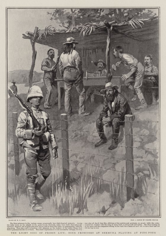 O Lado da Luz da Vida na Prisão, Prisioneiros Boer nas Bermudas jogando no Ping-Pong de William T. Maud