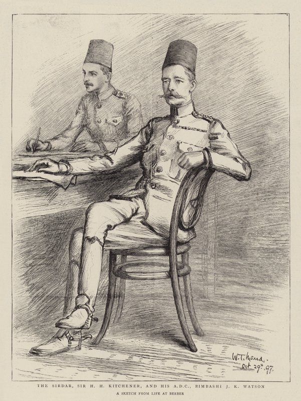 O Sirdar, Sir HH Kitchener, e seu ADC, Bimbashi JK Watson de William T. Maud