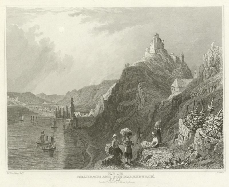 Braubach e o Marksburgh de William Tombleson