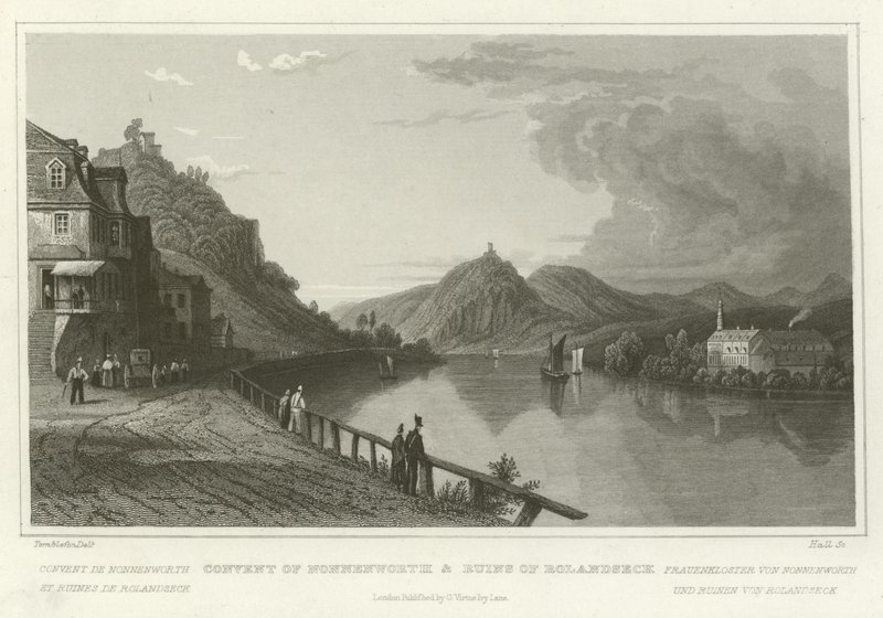 Convento de Nonnenworth e ruínas de Rolandseck de William Tombleson
