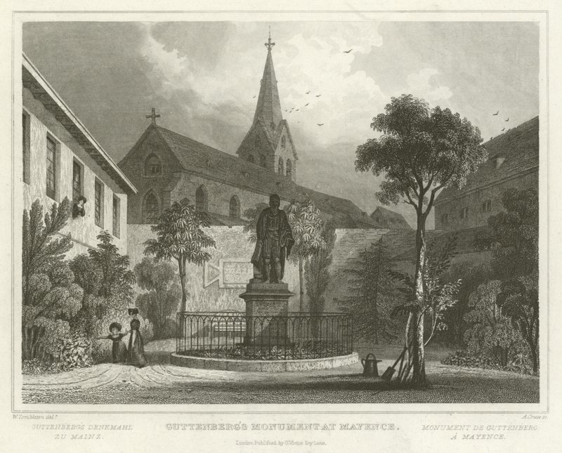 Monumento de Guttenberg em Mayence de William Tombleson