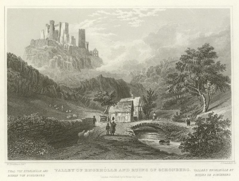 Vale de Engeholle e ruínas de Schonberg de William Tombleson