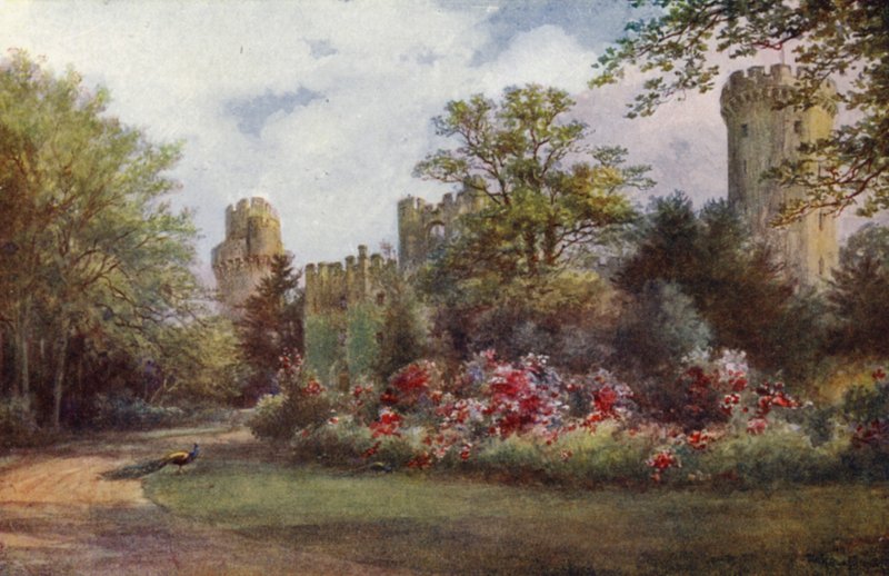 Castelo de Warwick: Entrada de carro (cor litho) de William W. Quatremain