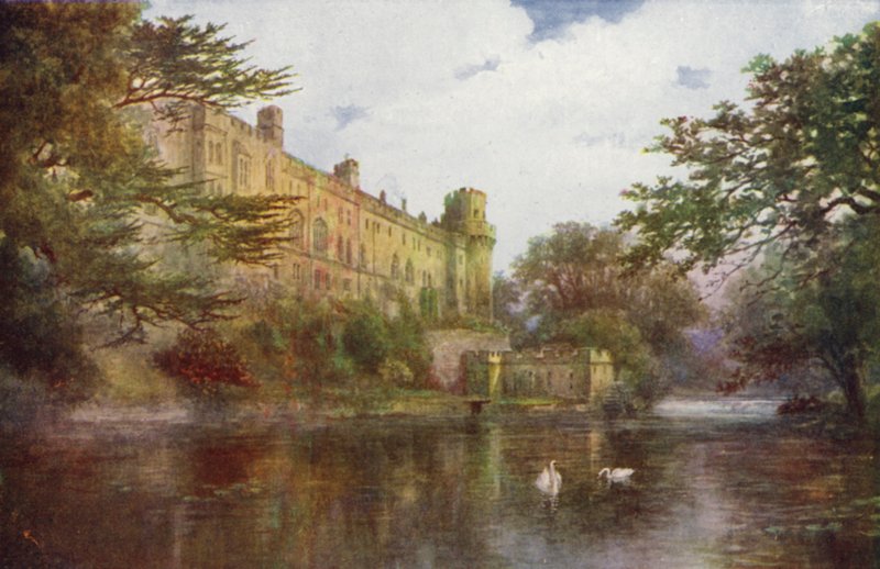 Castelo de Warwick, da Avon (cor litho) de William W. Quatremain