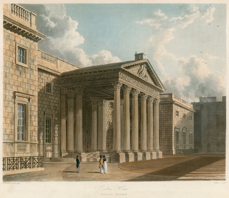 Carlton House, Londres, frente norte de William Westall