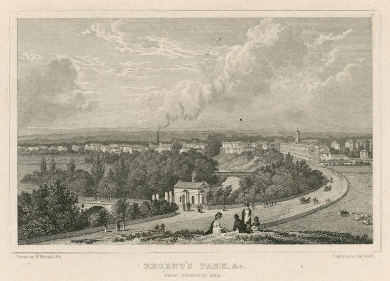Regent&39;s Park, em Londres, a partir de Primrose Hill de William Westall