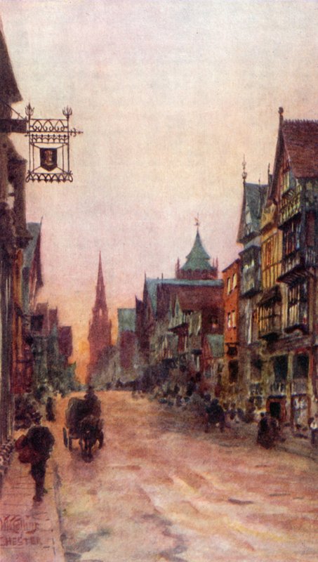 Chester, Eastgate Street (lito colorido) de William Wiehe Collins
