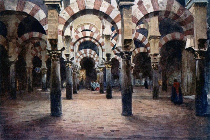 Córdoba, interior da Mesquita (cor litho) de William Wiehe Collins