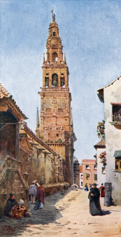 Córdoba, a Torre Campanario (lito a cores) de William Wiehe Collins