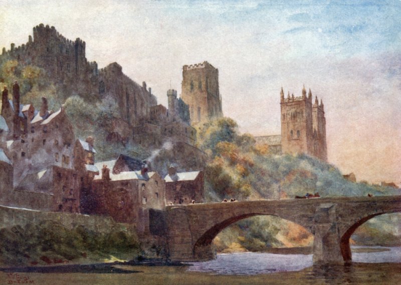 Durham, Framwell Gate Bridge (cor litho) de William Wiehe Collins