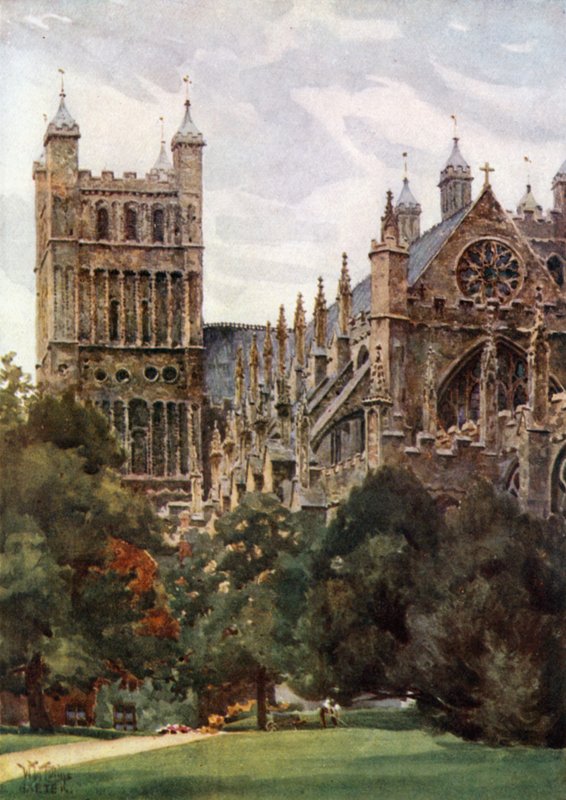 Exeter dos Jardins do Palácio (cor litho) de William Wiehe Collins