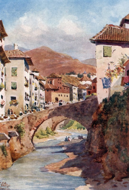 Granada, Calle del Darro (lito colorido) de William Wiehe Collins