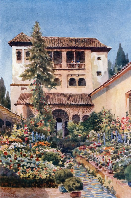 Granada, Generalife (cor litho) de William Wiehe Collins